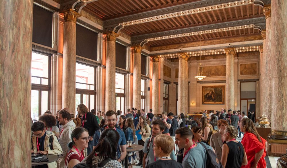 A photo of the Meet the JEB Editors session in the Marble Hall, at A Room With A ZOO, Antwerp, Belgium with about 50 people.