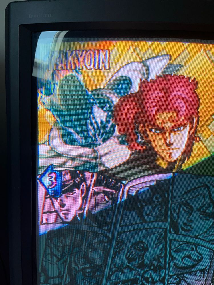 Noriaki Kakyoin, from Jojo’s Bizzare Adventure: Heritage for the Future (Dreamcast), the supposed “best character in the game” and banned from tournament play