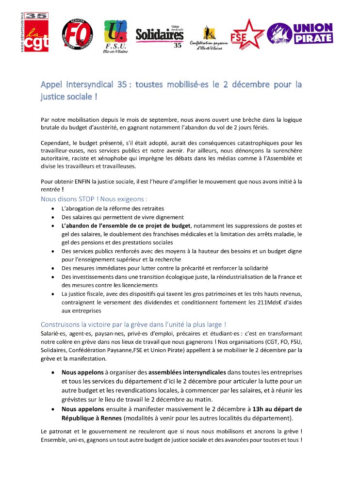 Appel intersyndical 35