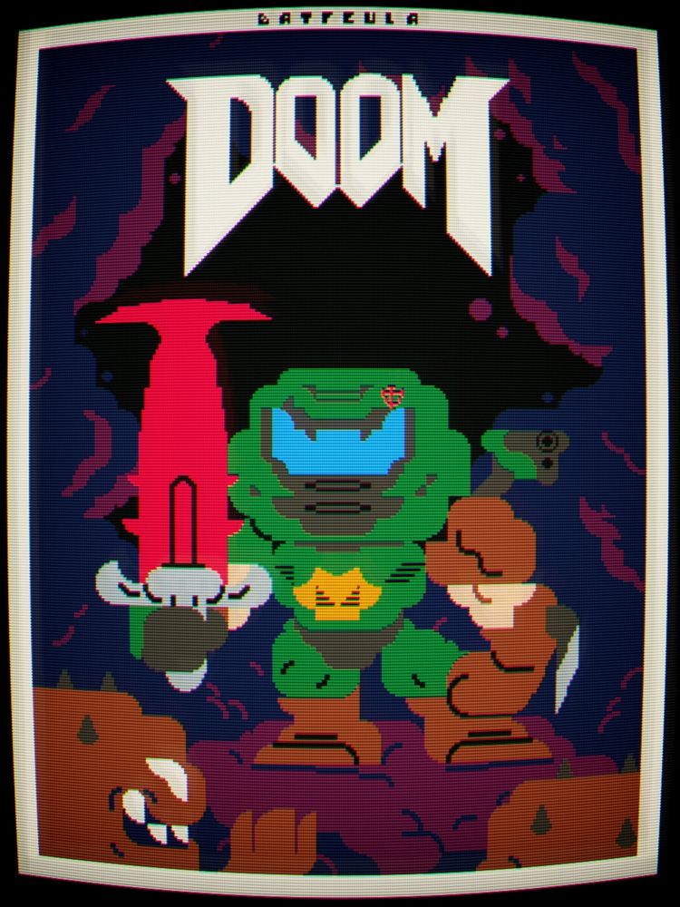 Doom illustration made in textmode art