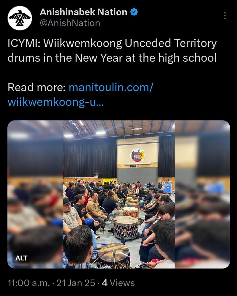 ICYMI: Wiikwemkoomg Unceded Territory drums in the new Year at the high school.