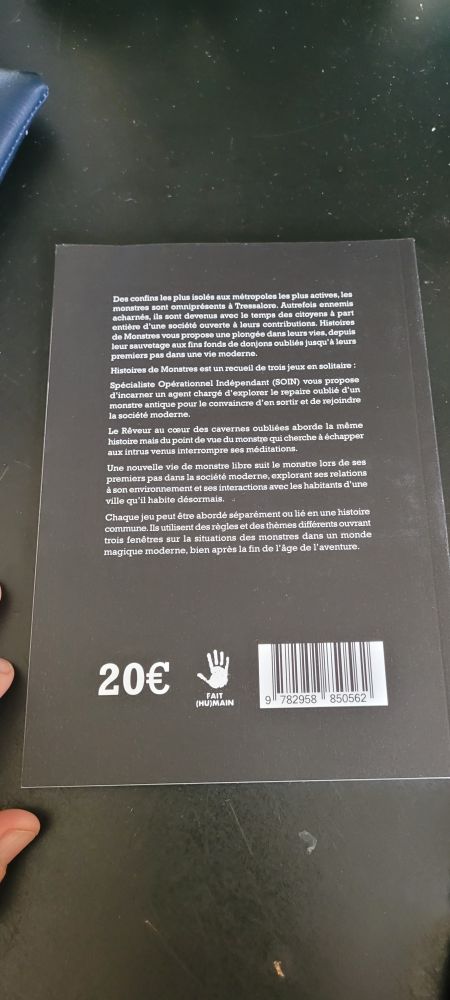 4e de couverture d'Histoires de monstres