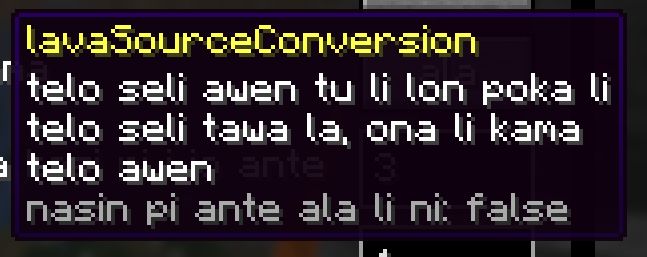 lawa musi - lavaSourceConversion: "telo seli awen tu li lon poka li telo seli tawa la, ona li kama telo awen"