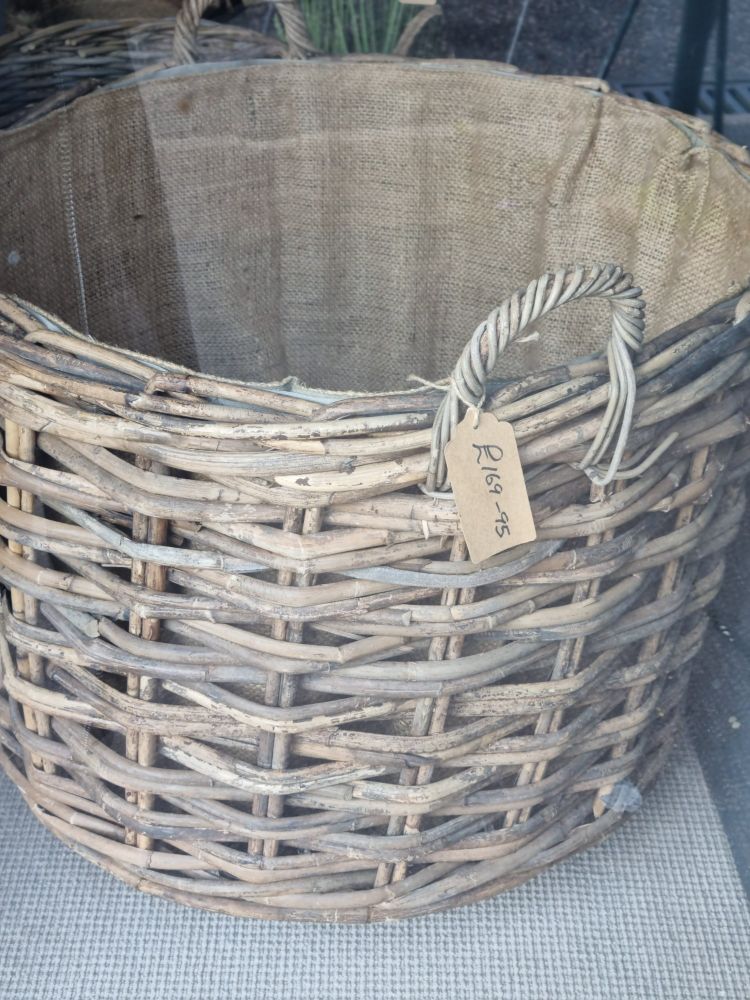 Big greyish wicker basket