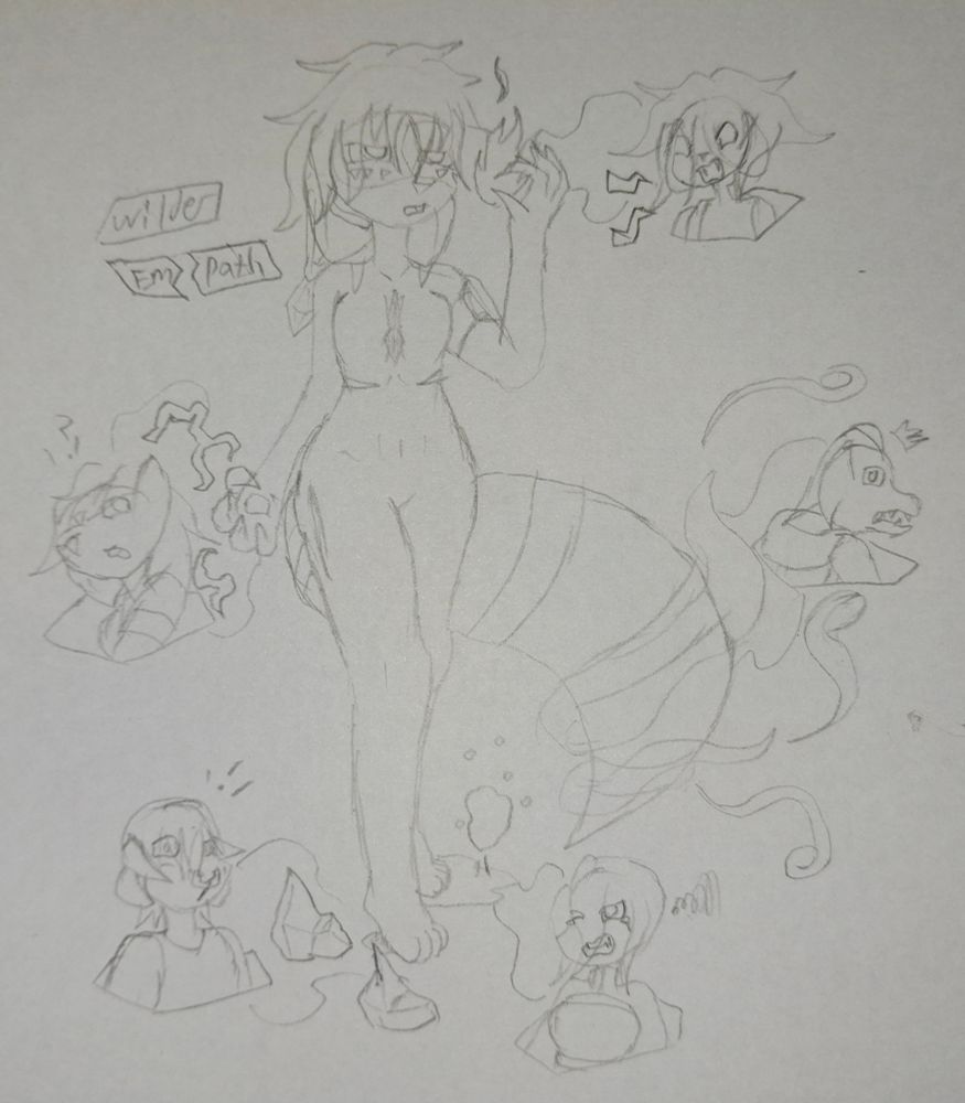 I was originally intending for the Wilder to be the very last Class I do in the month, but I do have a few more Prompts in mind now. In D&D, the Wilder is a unique Class that fuels their Attacks with raw Emotion. That's literally EVERY Iota! They're entities that are made from, and wield, Emotion. 

But no, I've focused on Blake, specifically, this time around. See, some Iota are more in tune with other's Emotions than the rest, much like how some Humans are innately sensitive to other's emotional status. While most Iota can't wield Ele/Motes outside their Core all too well, Empaths can tap into other's Latent Emotions and wield them to the same capability as their Core. This can be a good thing, situationally, but it can lead to instability if one can't adequately separate themselves from other's Emotions.

This is Blake's End-All, if they're ever pushed to the brink. Call it 'Power of Friendship', but remember they can tap into their enemies' Emotions as well. On the bright side, Blake's Willpower usually has them consider every other option first....