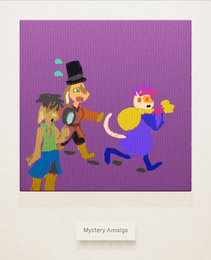 A portmanteau Prompt, so I could catch up with chat~ 'Detective Blake', 'Dick Dastardly Em_Thirty' and 'Scrooge McDuck Auxe'~ Fairly straightforward there, though I needed references. Never heard of Dick Dastardly, weirdly enough, but I seemed to have the right colors availavle~