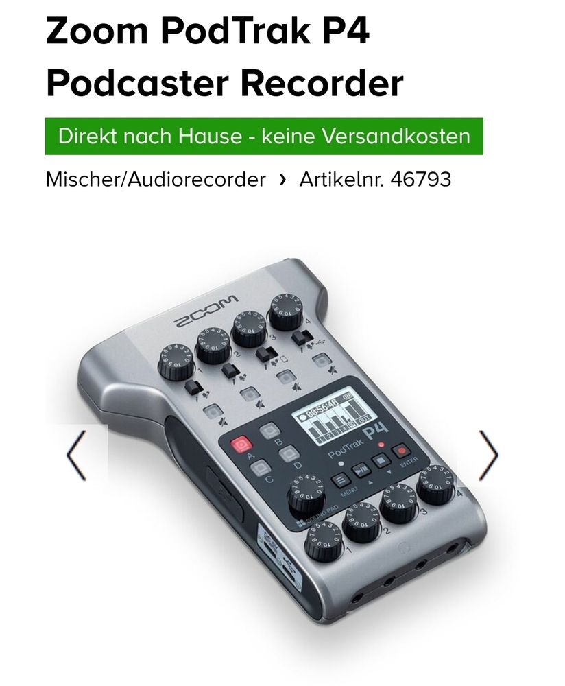Zoom pcast Recorder mit vier spuren