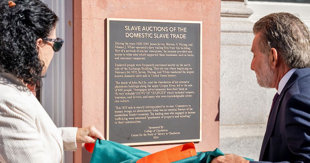 Charleston Unveils Historical Marker at the Site of Firm That Held the Largest Known U.S. Slave Trade