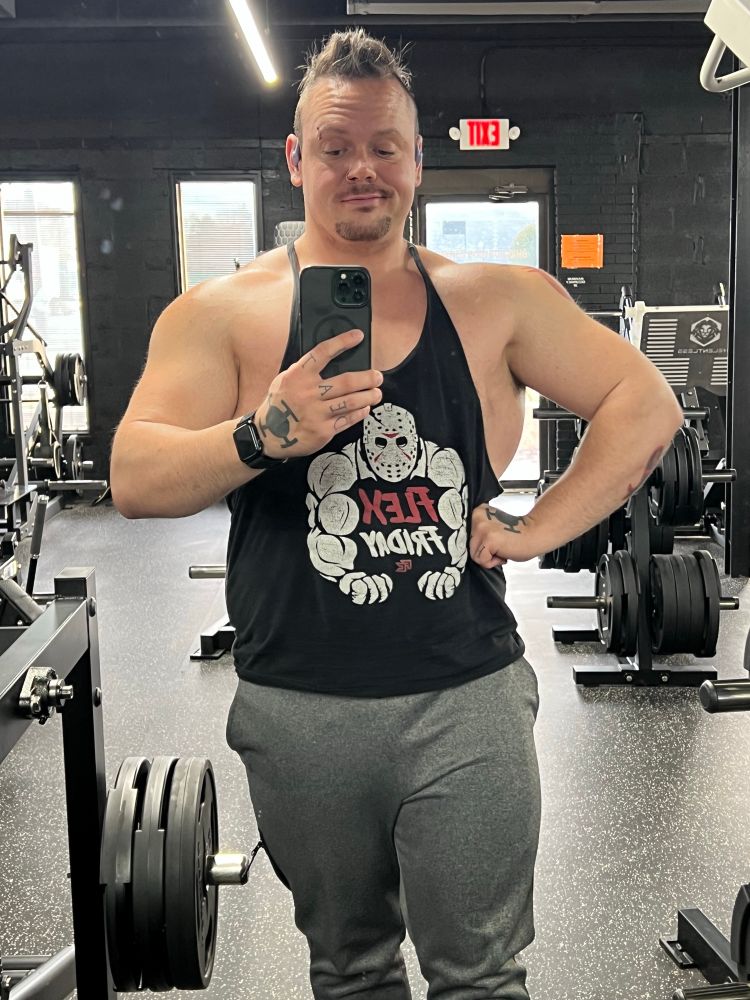 A selfie of me after my workout