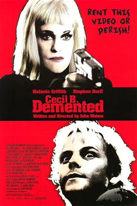 Movie poster for the film Cecil B. Demented with Stephen Dorf and Melanie Griffith holding a gun.