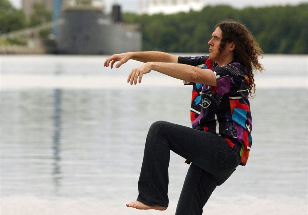 "Weird Al" Yankovic performing a sacred ritual (or at least I think he is)