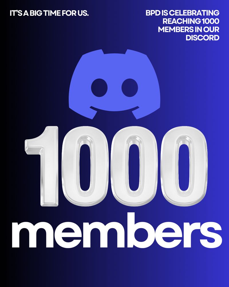 graphic celebrating 1k members in BPD