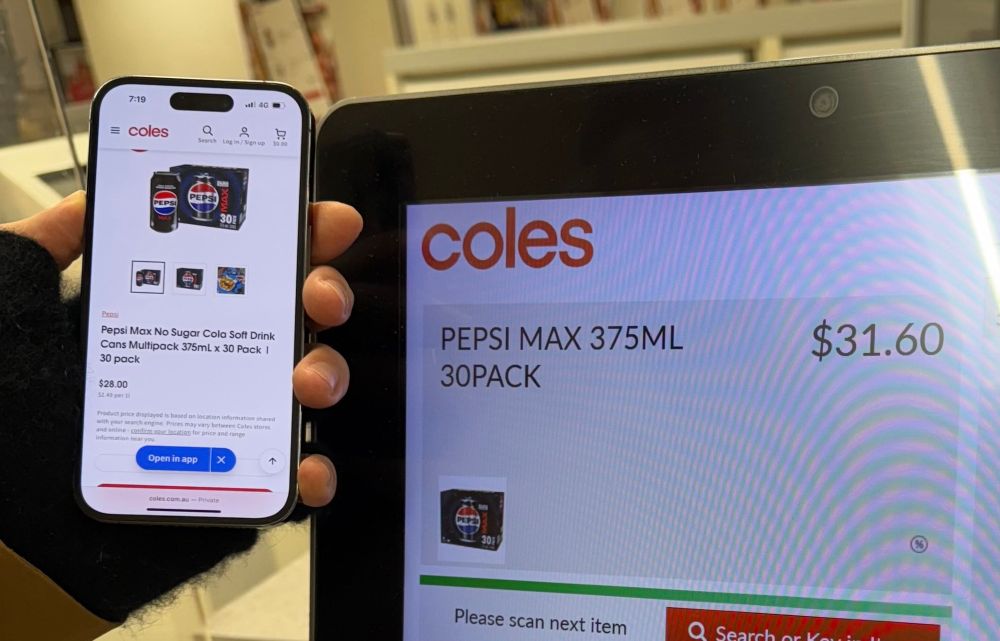 Coles website lists Pepsi for $28, it scans up at $31.60