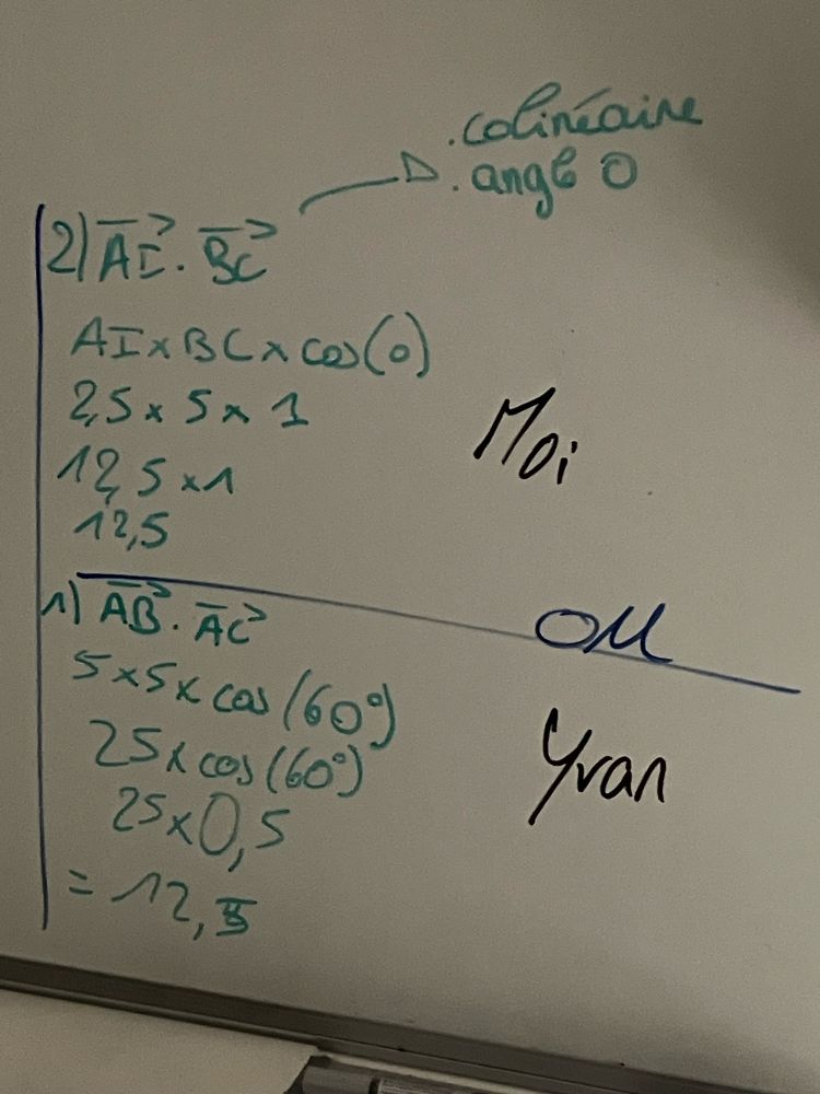 Un tableau où ma fille a utilisé sa méthode et où elle a aussi noté la méthode de Yvan Monka. 