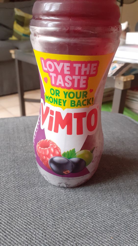 Plastic bottle of Vimto