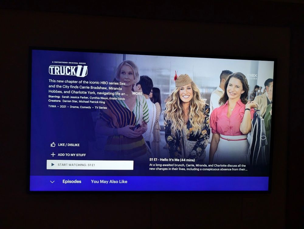 TV menu that says 