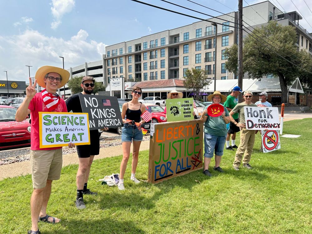 Protesters at a No Kings event