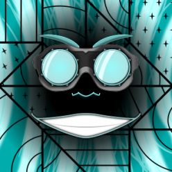 Diabolical Plots logo: a smiling begoggled face on teal background