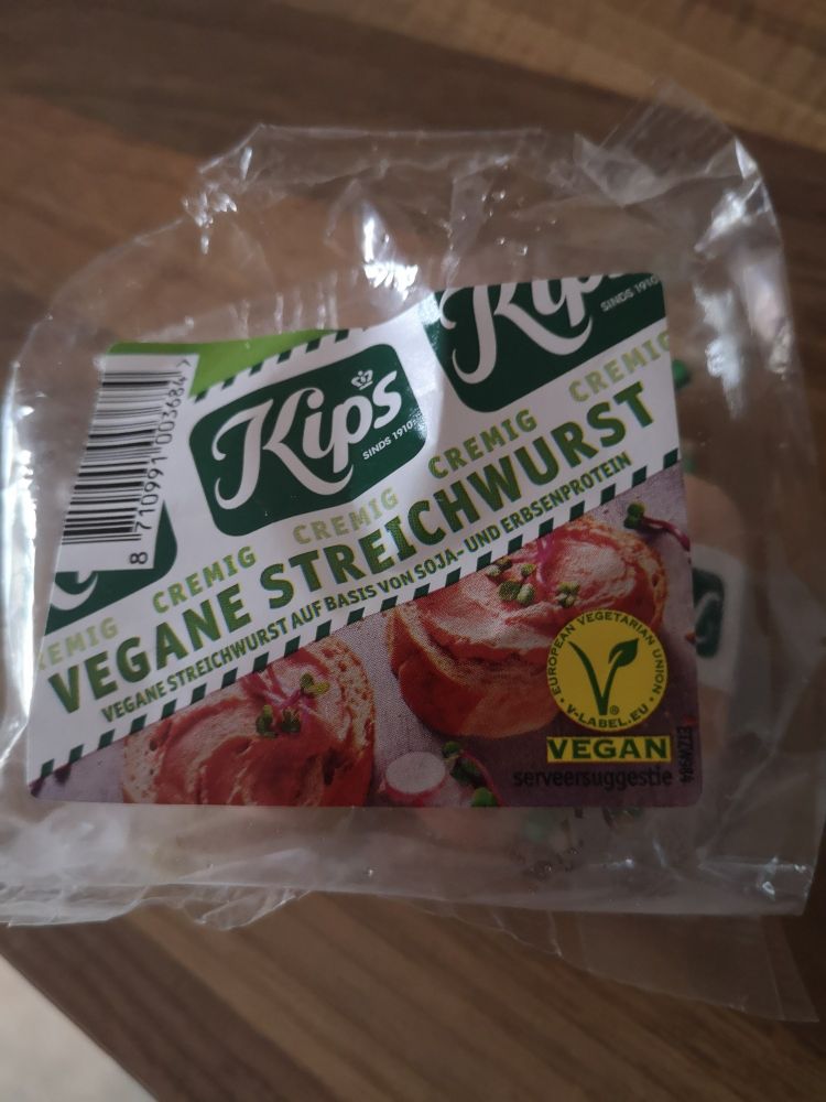 Packung mit 6x vegane streichwurst drin von Kips