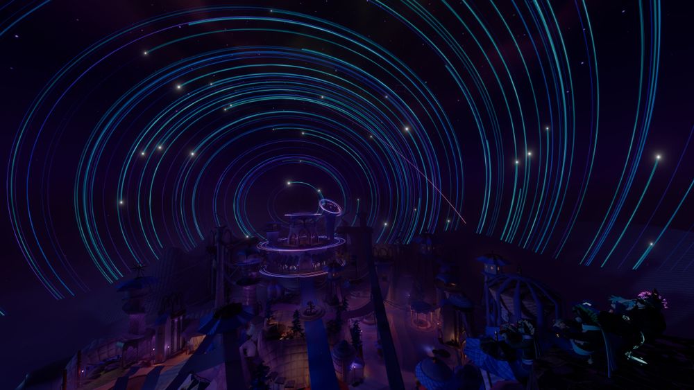4 furries watching a light show