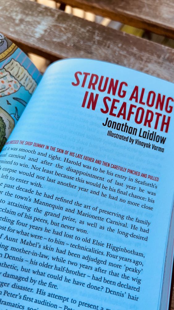 A page from a magazine showing the story Strung Along in Seaforth by Jonathan Laidlow