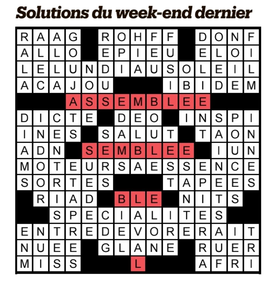 Solution de la grille nº 90