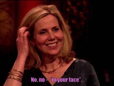 Sally Phillips blatantly flirting with the Taskmaster (Greg Davies)