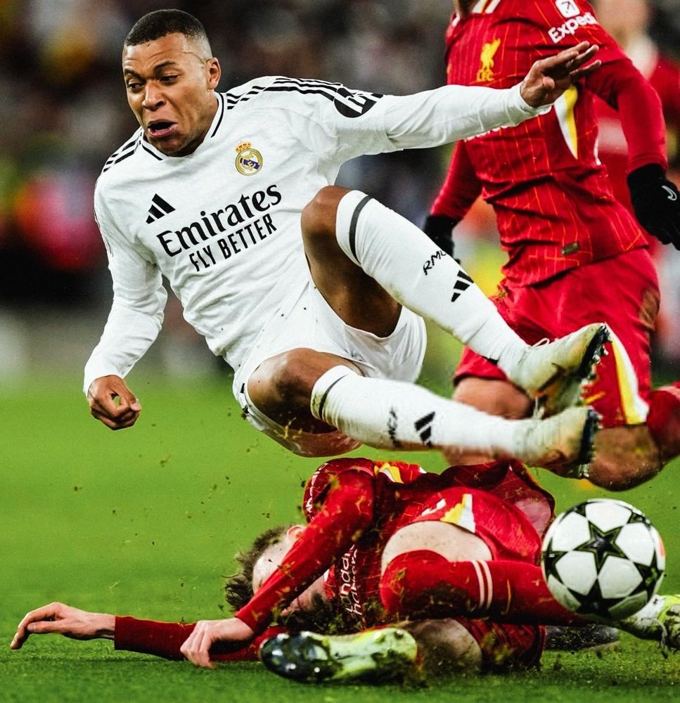 Liverpool legend Conor Bradley wiping out Real Madrid player Kylian Mbappe