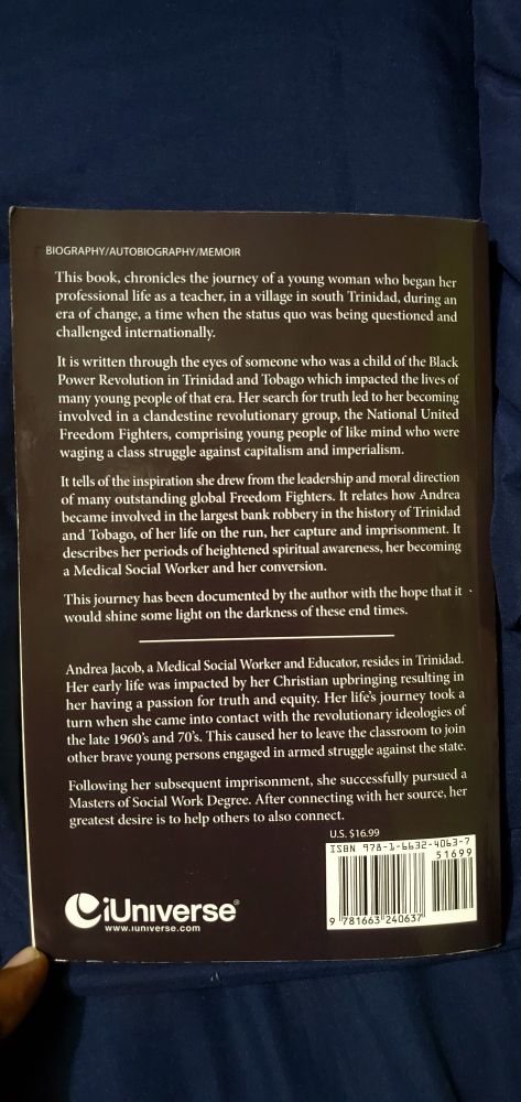 Back cover of the book featuring a synopsis of its contents