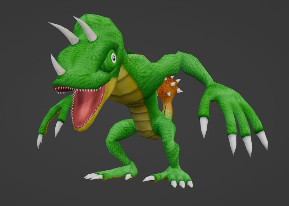 A mean looking lizard.