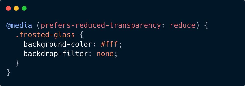 An example of using prefers-reduced-transparency