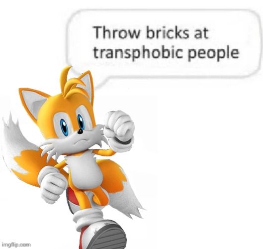 tails instructing you to throw bricks at transphobic people 