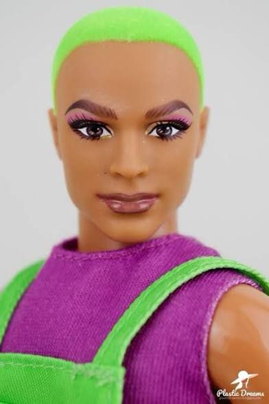 Ken doll named Blessed wearing makeup 
