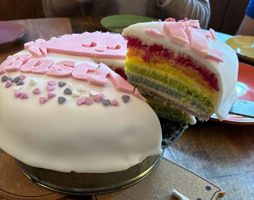 Rainbow RustWeek cake 🌈