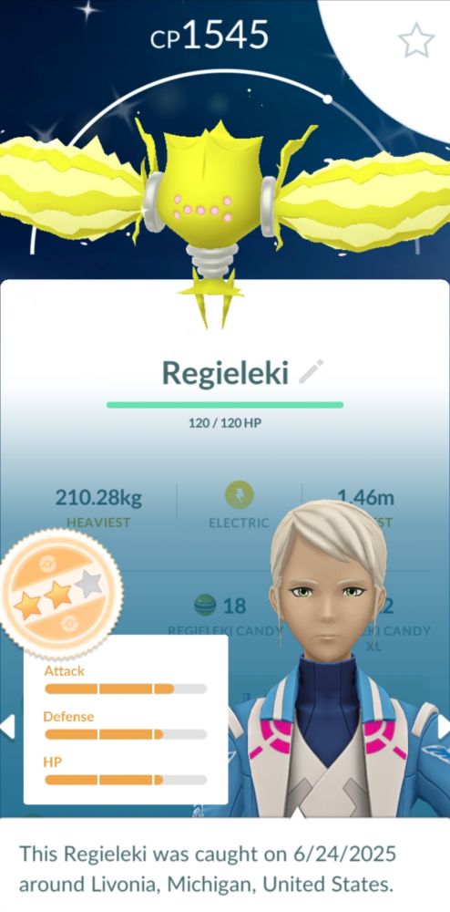 A shiny electric pokemon