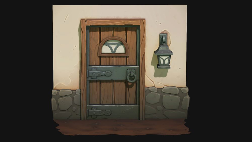A medieval stylised door 3D model