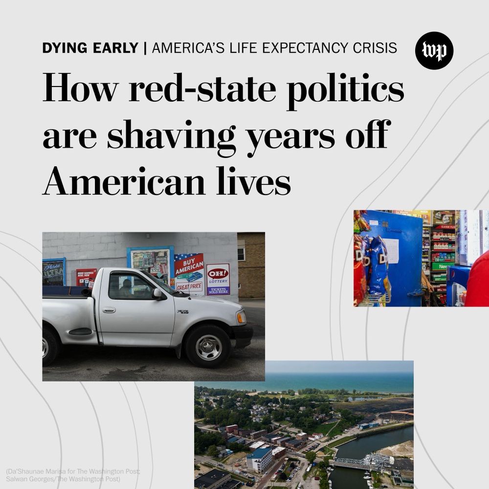 Headline reads: “How red-state politics are shaving years off American lives.”
