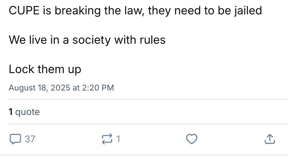 A post that says, 