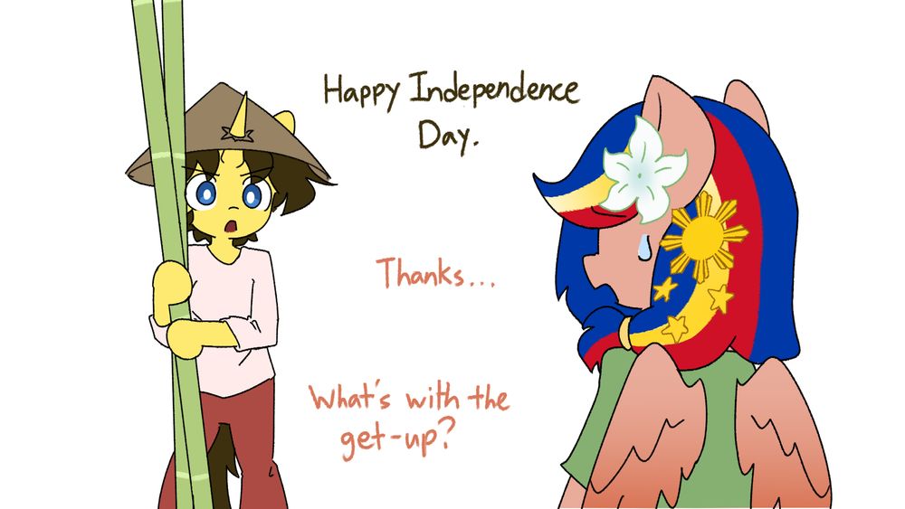 Dream Chaser: Happy Independence Day.
Pearl Shine: Thanks... What's with the get-up?