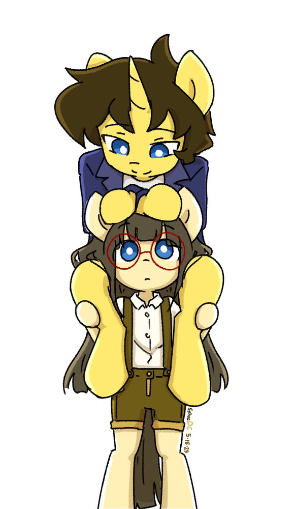 Sphee carrying Dream on her shoulders.