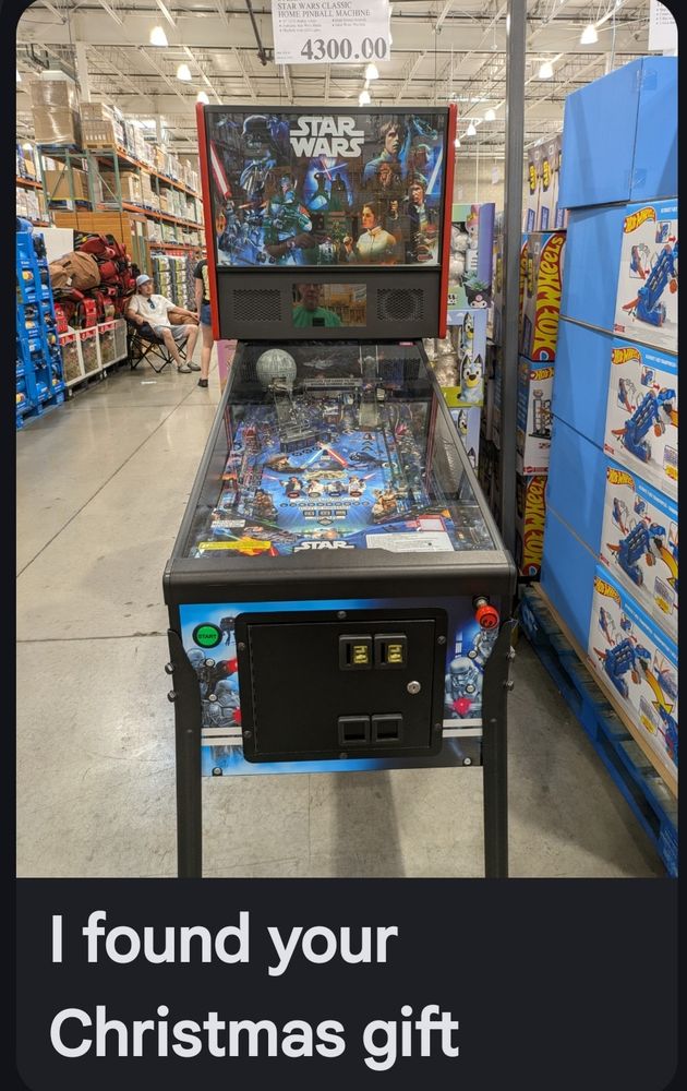 Star Wars pinball machine on display at our local Costco 