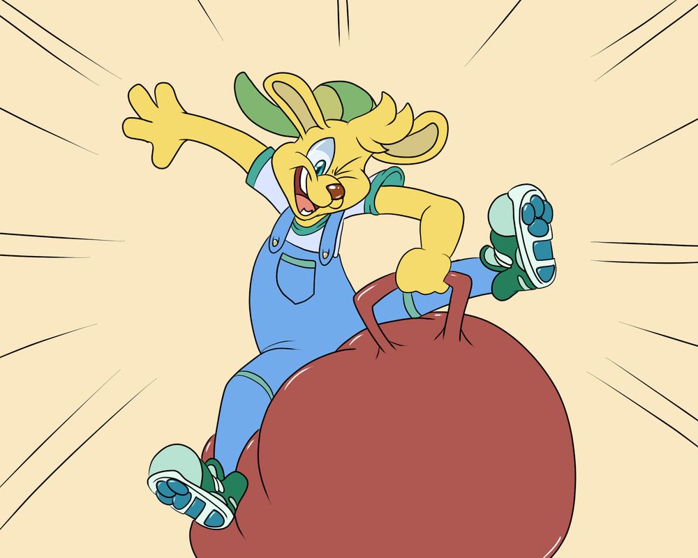 BD enjoying bouncing on a giant hoppity hop ball