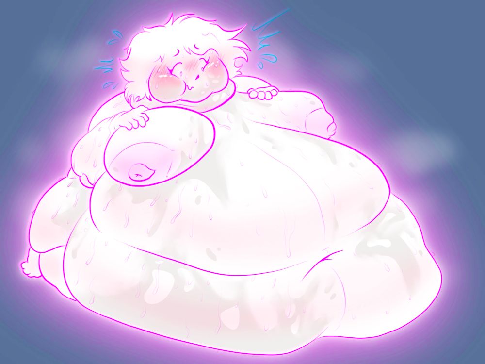 Same as the previous image, except there is visible sweat, musk, and grime all over Pink.