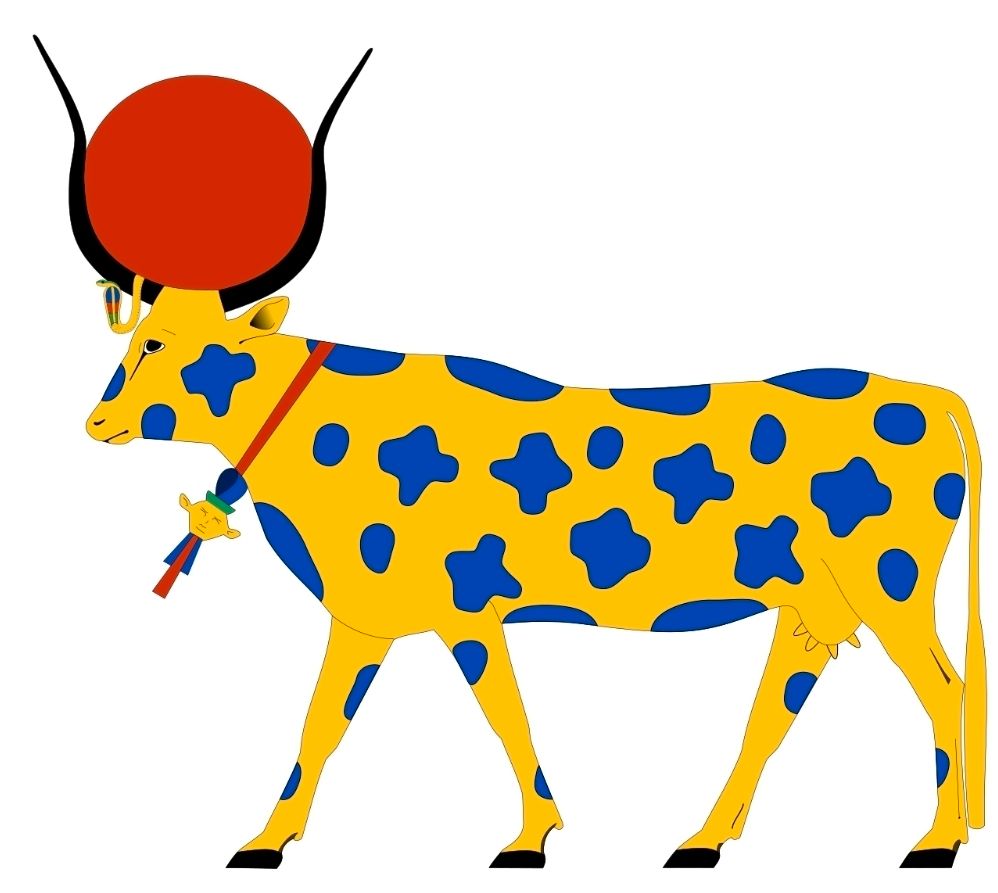 The goddess Hathor in cow form 