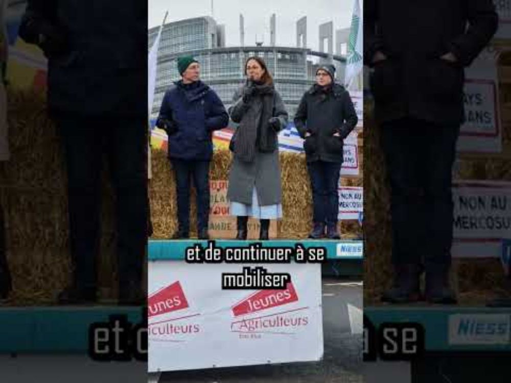 Manifestation contre l'accord UE-Mercosur devant le Parlement européen