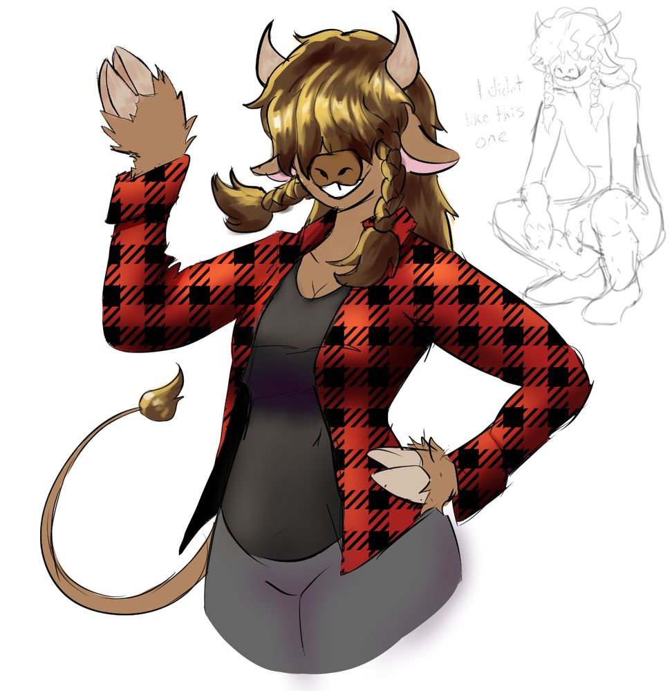 Atlys.bsky.social's anthro cow girl oc, Amber