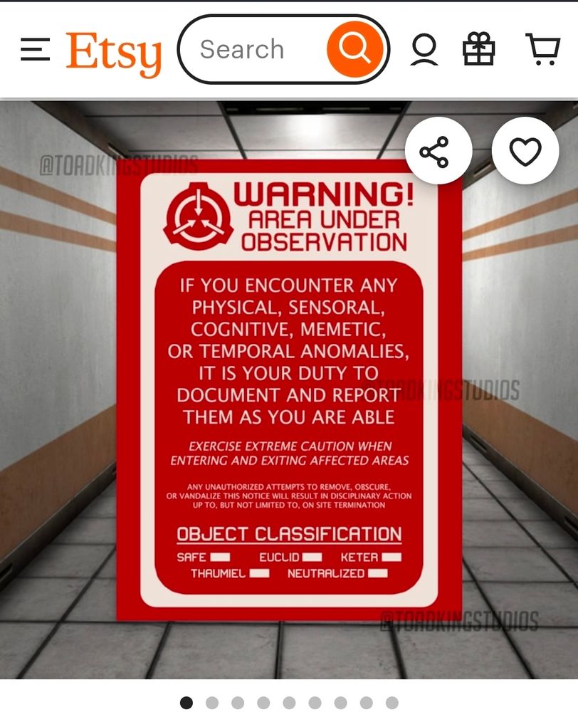 Screenshot from Etsy of a red poster, designed by toadking.