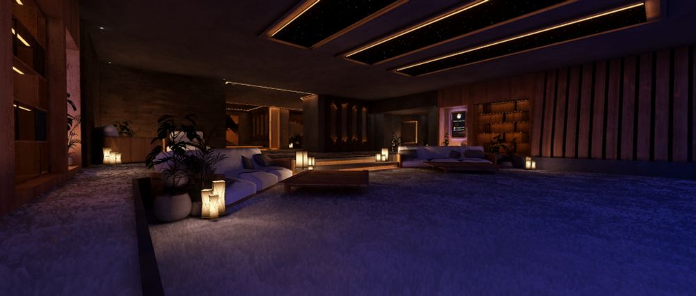 cozy hangout space overlooking a city