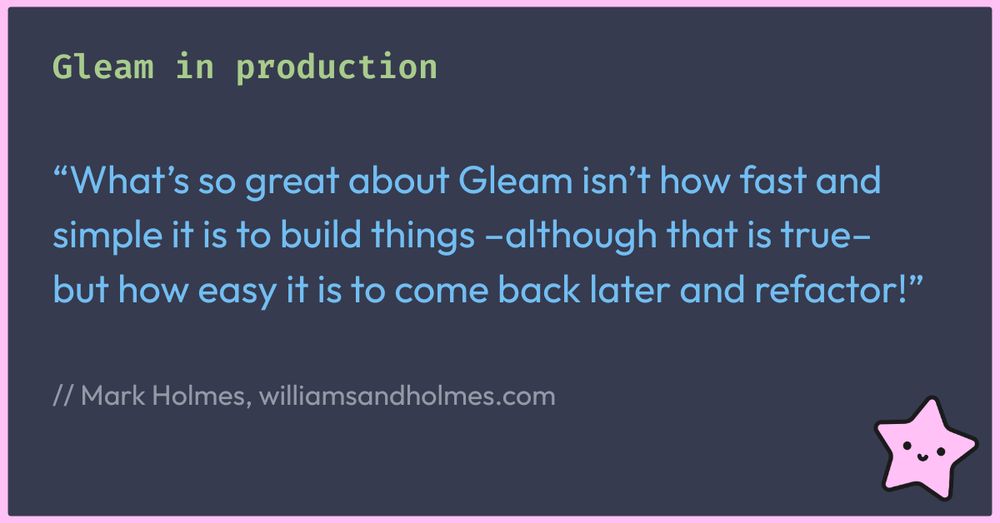 A picture of Gleam's pink starfish mascot, Lucy, alongside the same text as this post