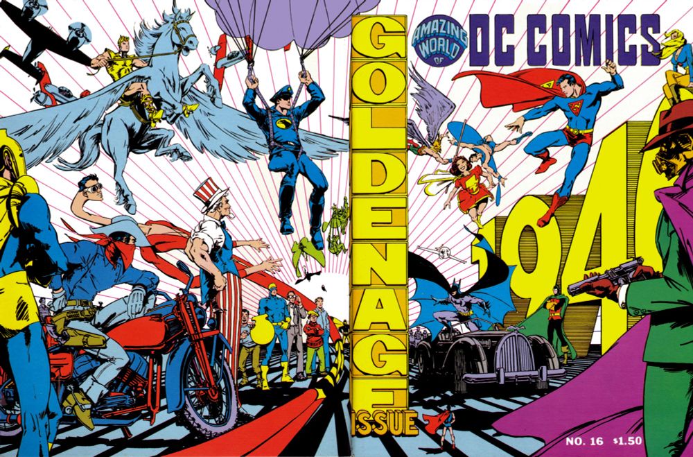 Both the front and back form one giant illustration. It says 